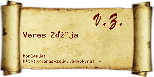 Veres Zója névjegykártya